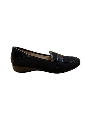Kelly & Katie Women’s Black Fabric With Patent Trim Slip-On Danic Loafer Size 7M